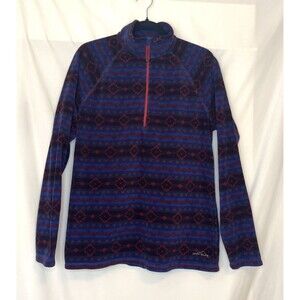 Eddie Bauer Women’s Fleece 1/4 Zip Pullover Purple Blue Multicolor Size XL